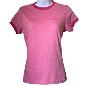 Britney Spears Rare Vintage Ringer Tee Totally Ticklish Curious Sz S/M